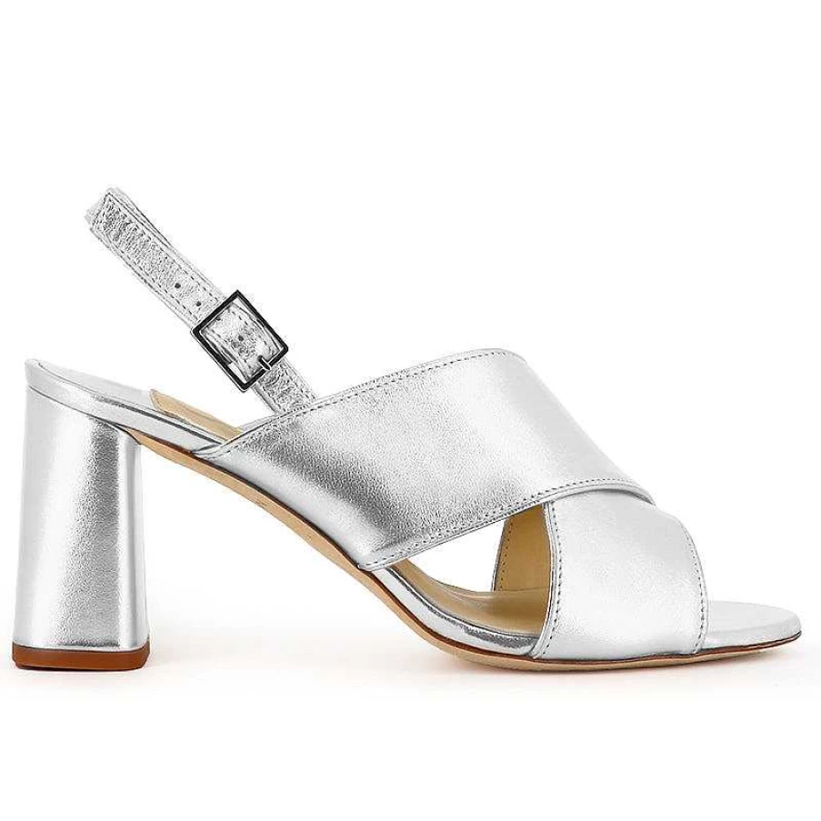 Chamberlan Women's Tres Beau Rivage Silver Sandals – Elegant Beach Footwear
