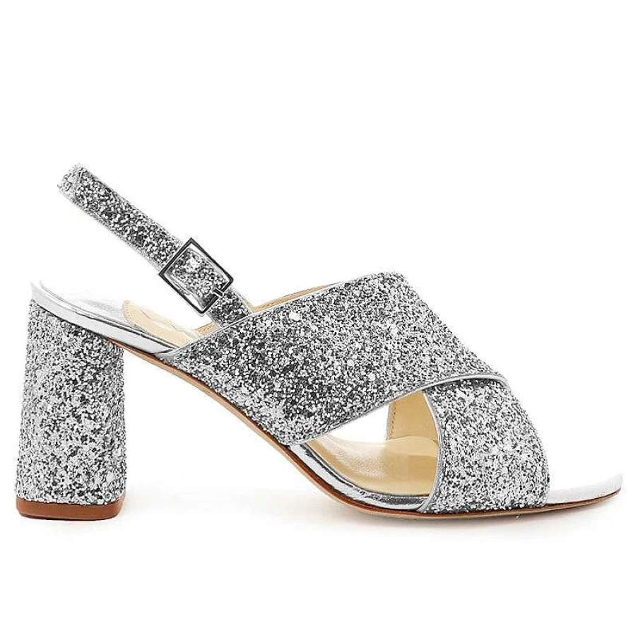 Chamberlan Women's Tres Beau Rivage Silver Sandals – Elegant Beach Footwear