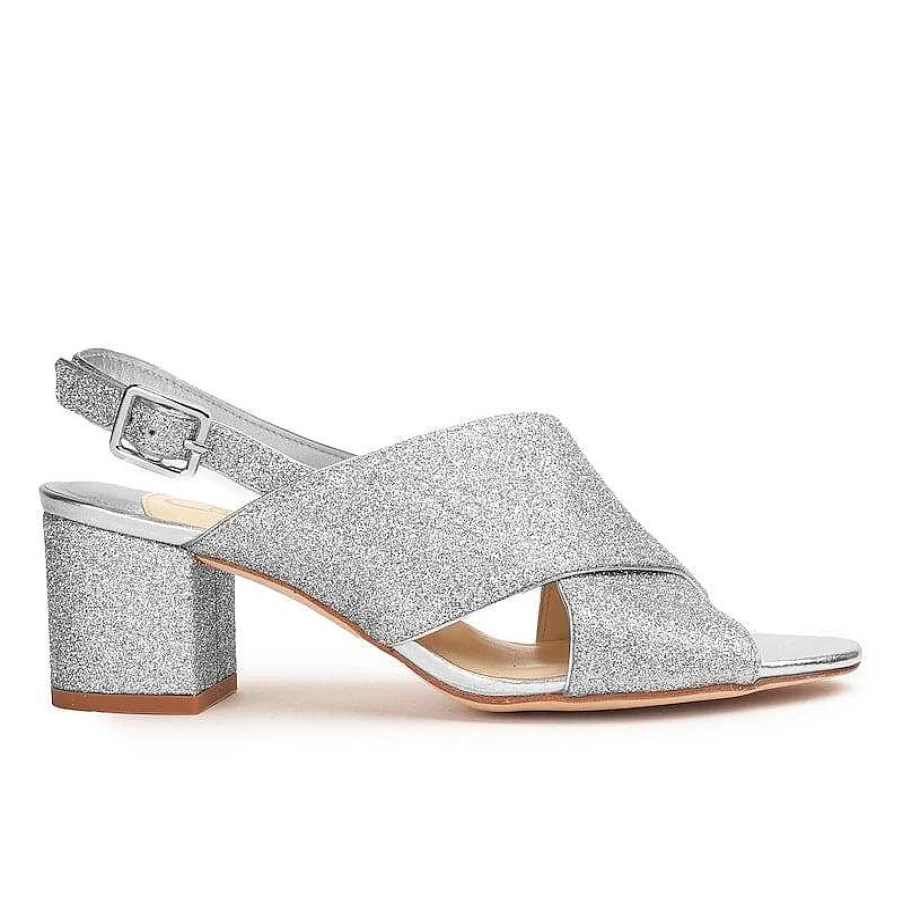 Chamberlan Women's Tres Beau Rivage Silver Sandals - Elegant Beach Footwear