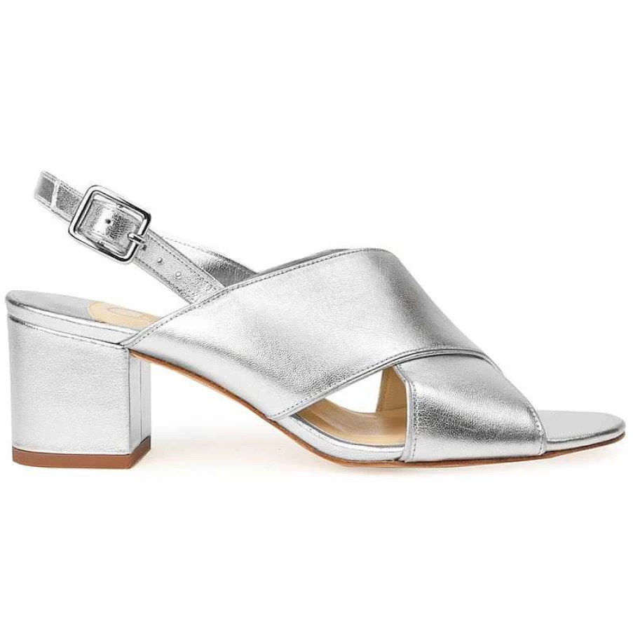 Chamberlan Women's Tres Beau Rivage Silver Sandals - Elegant Beach Footwear