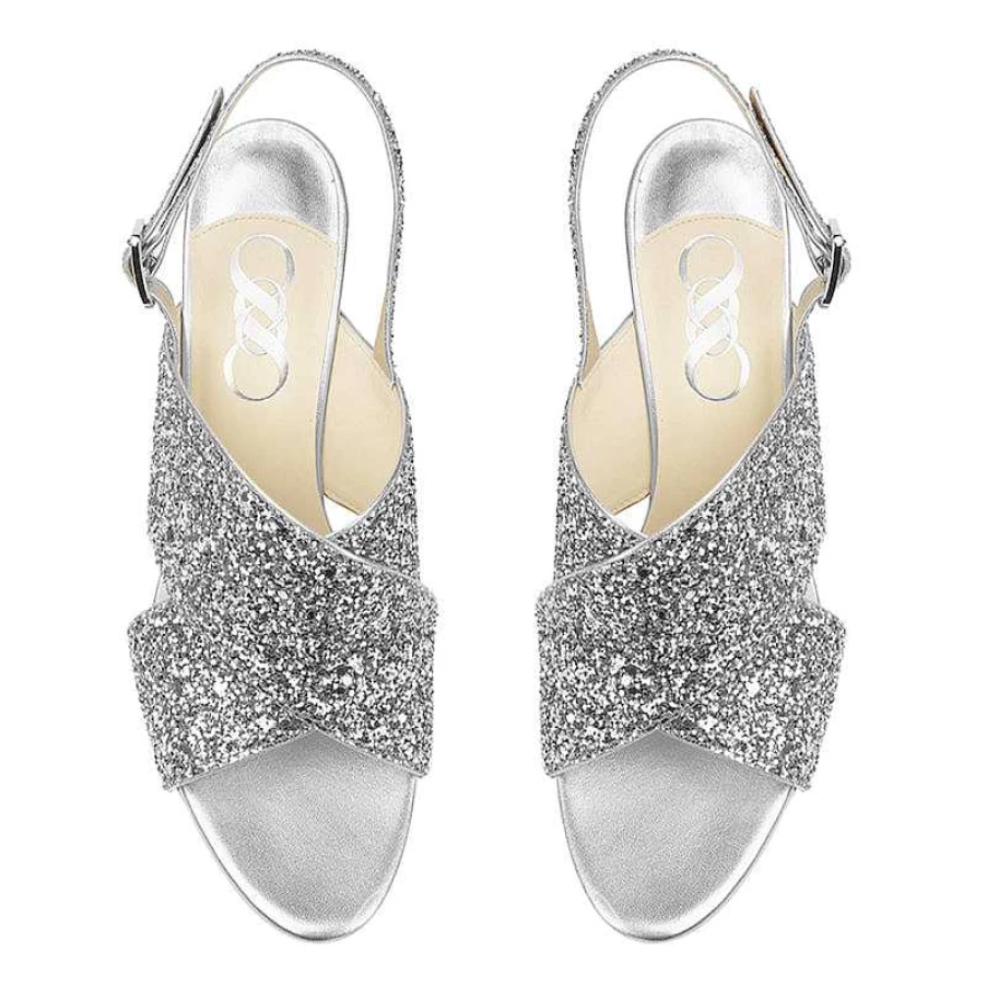 Chamberlan Women's Tres Beau Rivage Silver Sandals - Elegant Beach Footwear