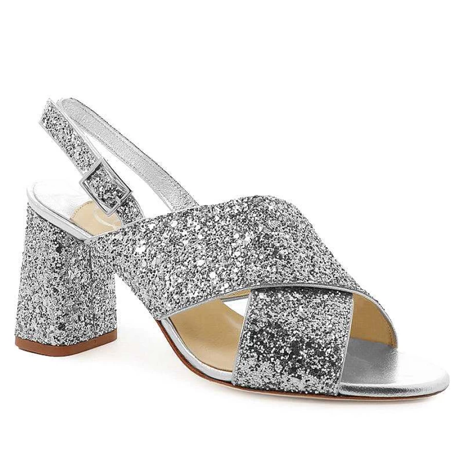 Chamberlan Women's Tres Beau Rivage Silver Sandals – Elegant Beach Footwear