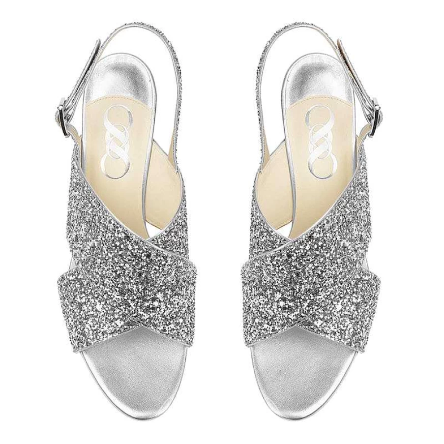 Chamberlan Women's Tres Beau Rivage Silver Sandals – Elegant Beach Footwear
