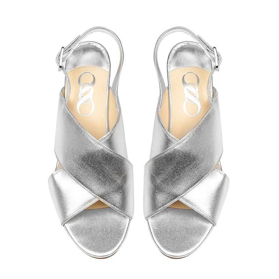 Chamberlan Women's Tres Beau Rivage Silver Sandals – Elegant Beach Footwear