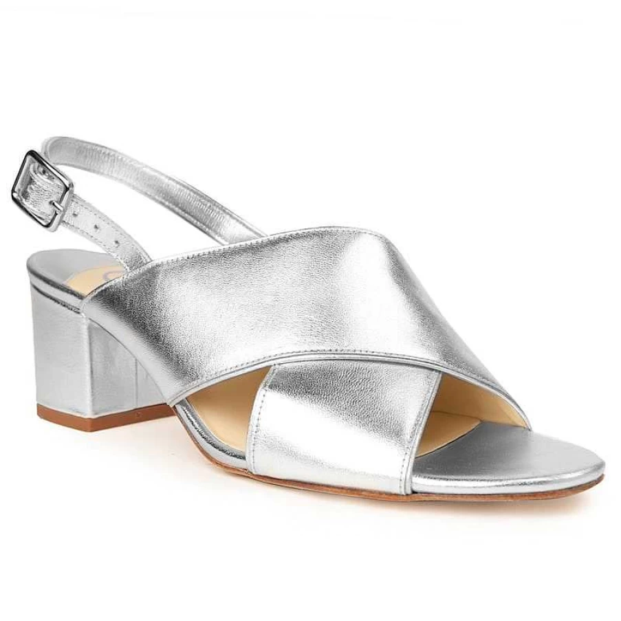 Chamberlan Women's Tres Beau Rivage Silver Sandals - Elegant Beach Footwear