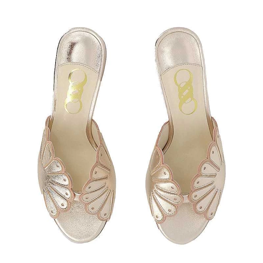 Chamberlan Women's Cabourg Champagne Mules - Elegant Slip-On Shoes