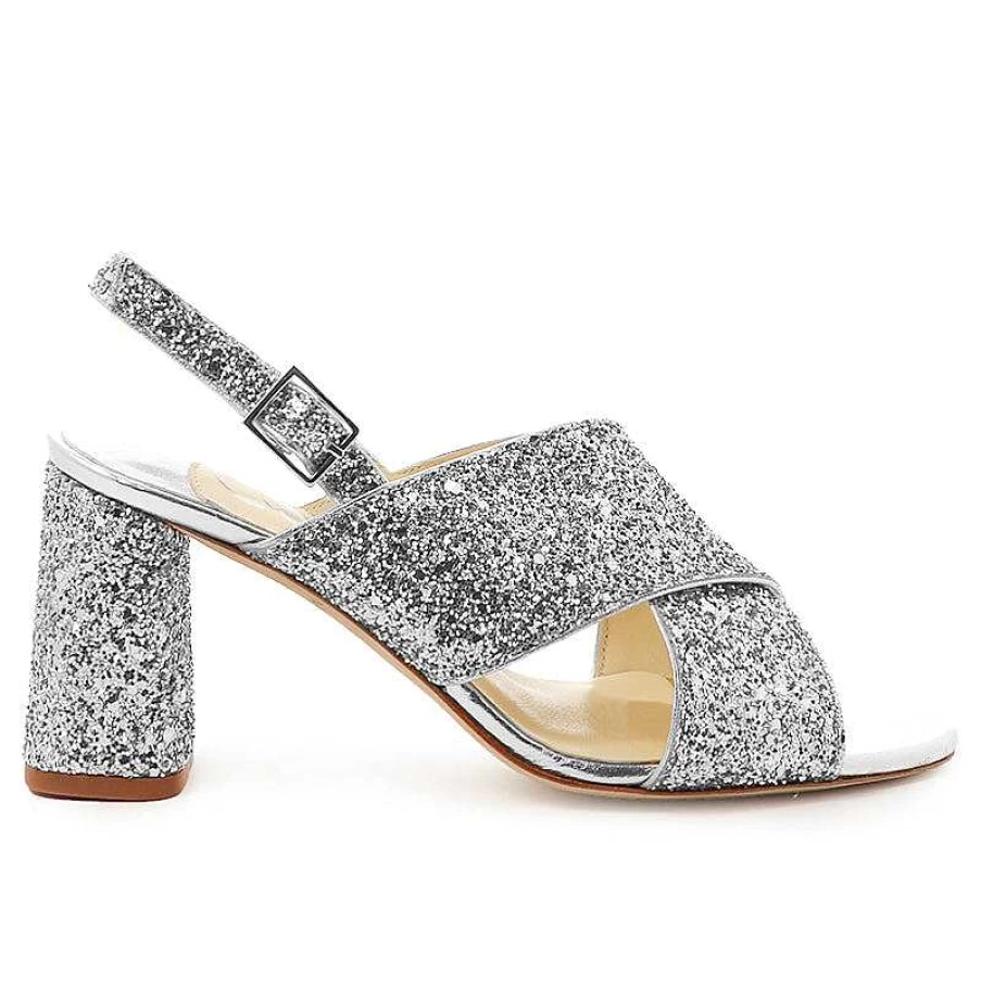 Chamberlan Women's Tres Beau Rivage Silver Sandals - Elegant Beach Footwear